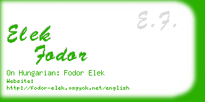 elek fodor business card